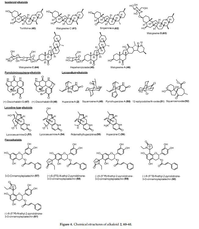 Chemical structures of alkaloid